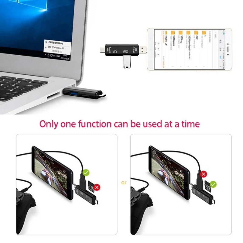 Micro usb Тип C USB TF считыватель карт OTG концентратор адаптер для телефонов MacBook