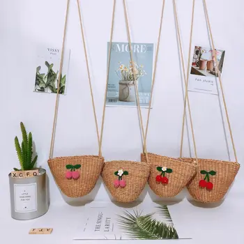 

2019 Newest Hot Women Ladies Kids Girls Rattan Straw Woven Storage Grocery Eco Bag Friendly Strawberry Reusable Shopping Tote
