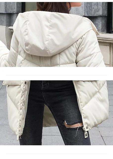 Karmel z kapturem elastyczna Zima w dół płaszcz kurtki długie ciepłe kobiety Casaco feminino Abrigos mujer Invierno 2018 Parkas płaszcze Outwear -