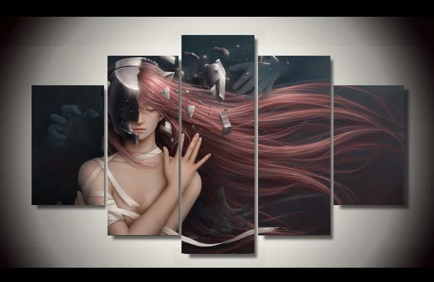 

Canvas Printings Beauty posters 5 Piece Modern Style Cheap Pictures Decorative Wall Art Framed Prints Gift HX-053