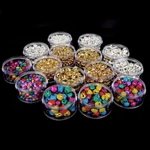 Cuentas de cascabel de 6mm, 8mm, 10mm, 12mm, 14mm, mezcla/oro/rodio, pequeñas, aptas para Festival, colgantes de joyería, cuentas