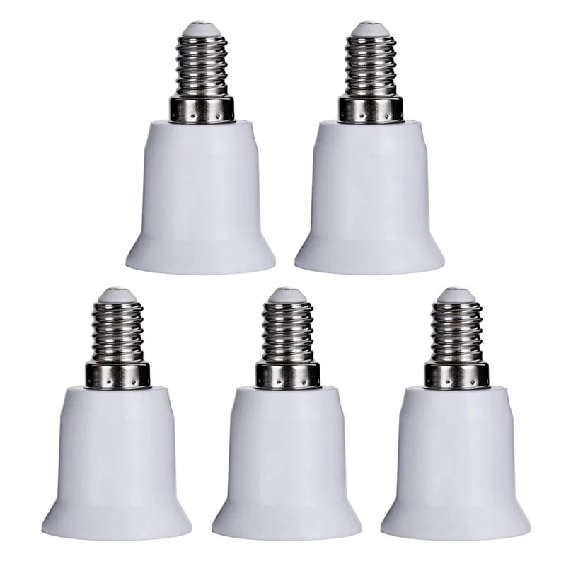 5pcs/set E14 to E27 Bulb Base Lamp Socket Fitting Extender Converter Adapter Holder