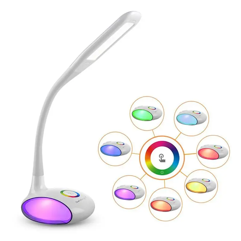Светодиодный сенсорный Управление затемняя настольная лампа RGB Гибкие чтения