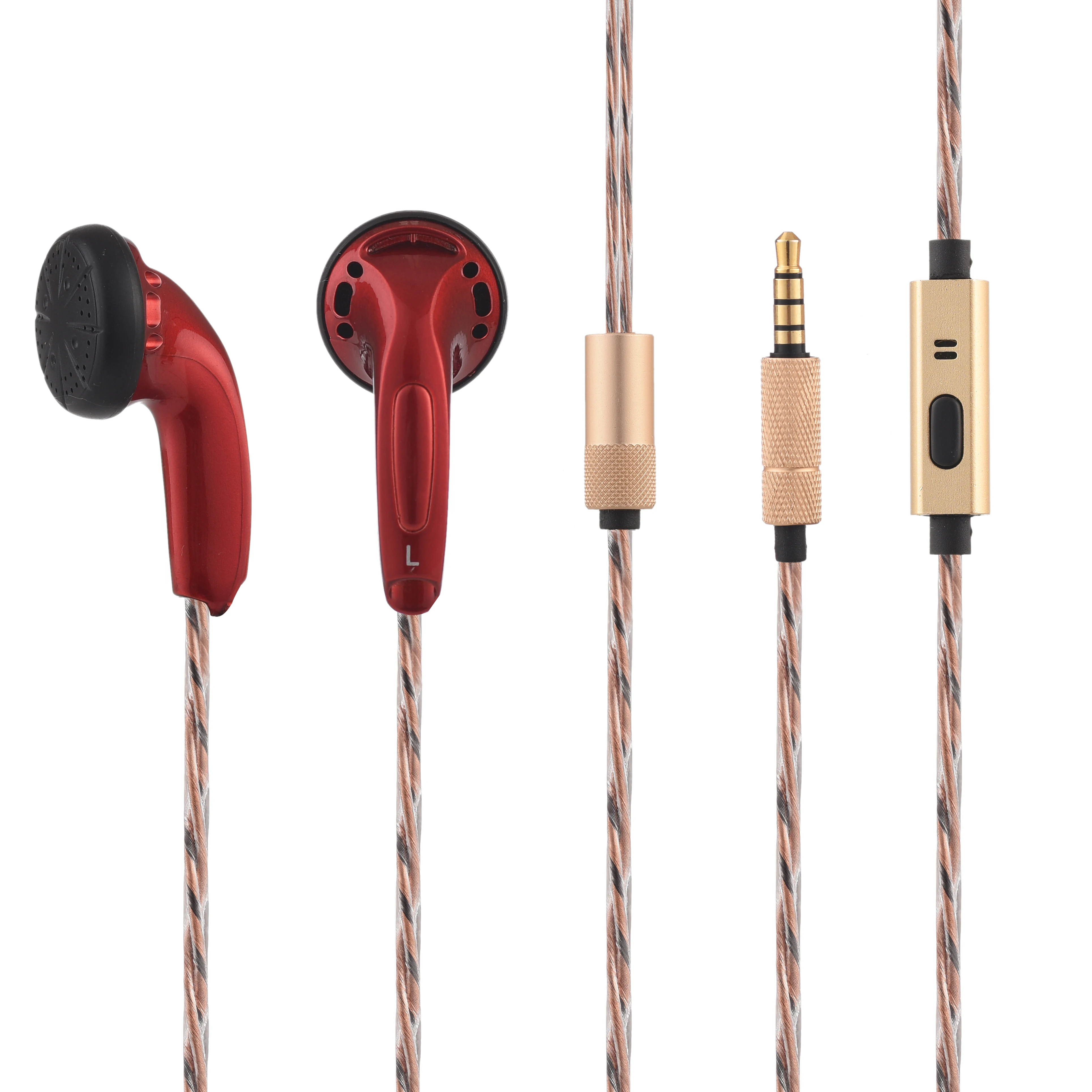 DIY EMX500 наушники вкладыши с плоской головкой микрофоном HiFi бас DJ тяжелый качество