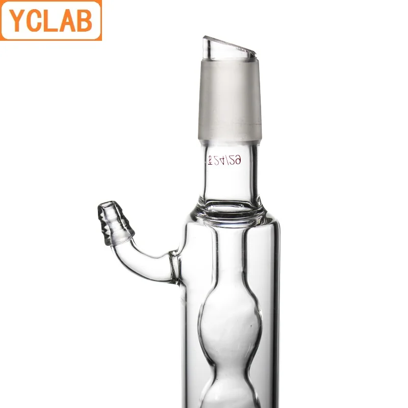 YCLAB 400mm 24/29 Condenser Pipe with Bulbed Inner Tube Standard Ground Mouth Borosilicate Glass Laboratory Chemistry Equipment