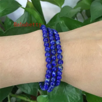 

Natural Blue Stone Hand Knit Bracelet 3rings-4-5MM Pretty Bracelet