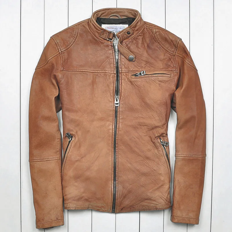 Online Buy Wholesale mens distressed leather jacket from