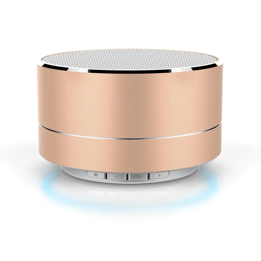 Золотой Металлическая колонка с Bluetooth a10 с микрофоном Портативный Мини Супер Бас Сабвуфер стерео Динамик FM радио Поддержка TF карты MP3 музыка - Цвет: Золотой