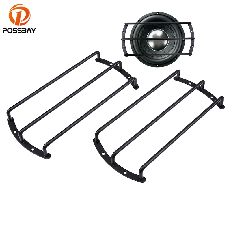 

POSSBAY 4 Horizontal 10/12 Inch Audio Speaker Subwoofer Grille Cover Protector Matte Black Subwoofer Speaker Grille Covers