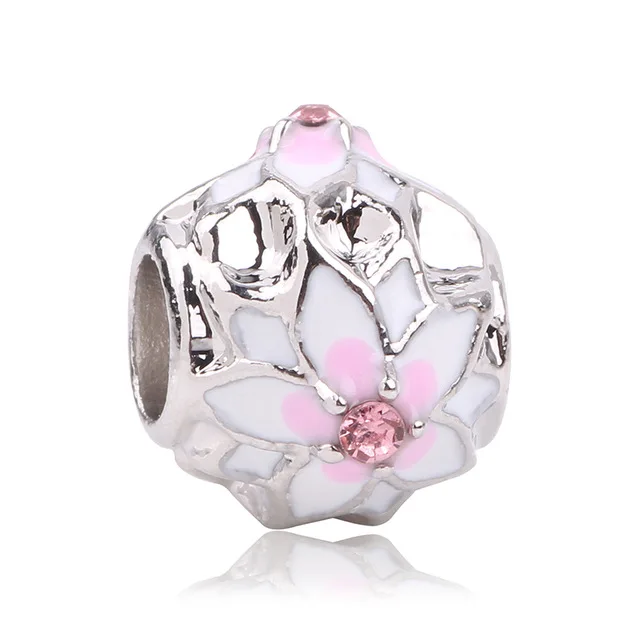 Dodocharms браслет розовый шарик ожерелье прекрасный кулон подарок цвет модный синий подходит Pandora фиолетовый Снежинка
