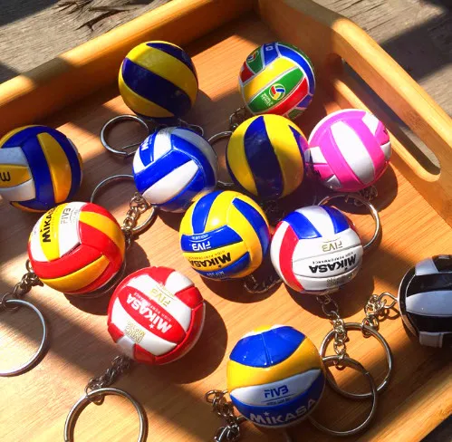 

5 PCS Volleyball Keychain Business Birthday PVC Volleyball Gifts Volleyball Top Football Beach Ball Key Ring