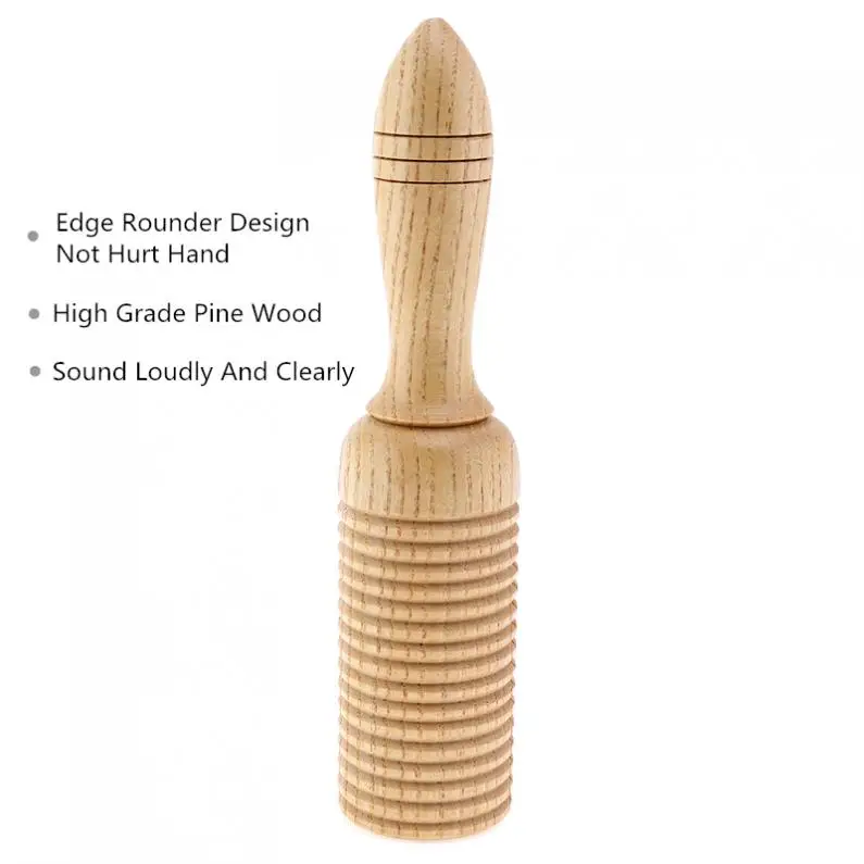 Eco-Friendly Sound Tube Wooden Crow Kid Children Gift Pine Wood Sounder Musical Toy Percussion Education Instrument with Stick