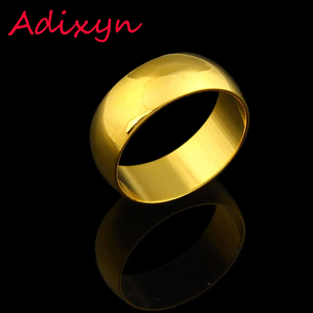 Ethiopian Gold Ring for Men Women Girls Gift . Gold Color Wide 8MM