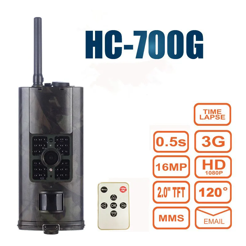 

Night Vision Hunting Camera MMS HC700G 16MP 940NM GPRS MMS SMTP SMS 1080P Wildlife Animal Trail Cameras Photo-traps Wildcamera