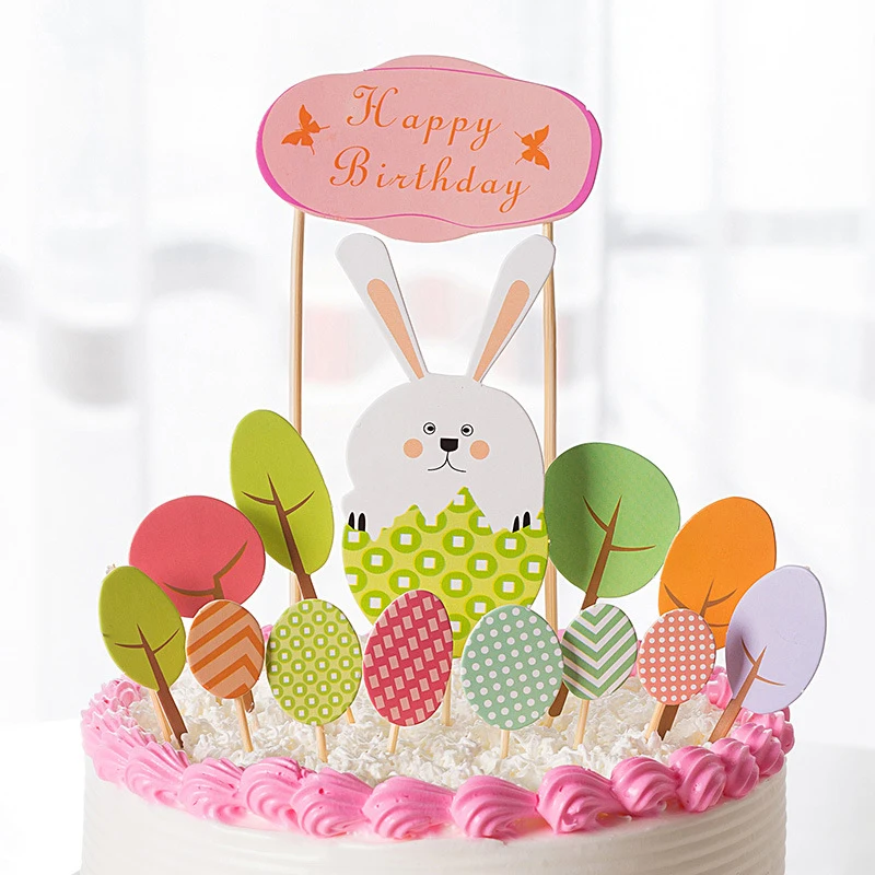 

Fashion 1Set Birthday Cute Cake Decoration Cake inserted Card Cake Flag Cartoon Eco-friendly Baby Show Festival Supplies