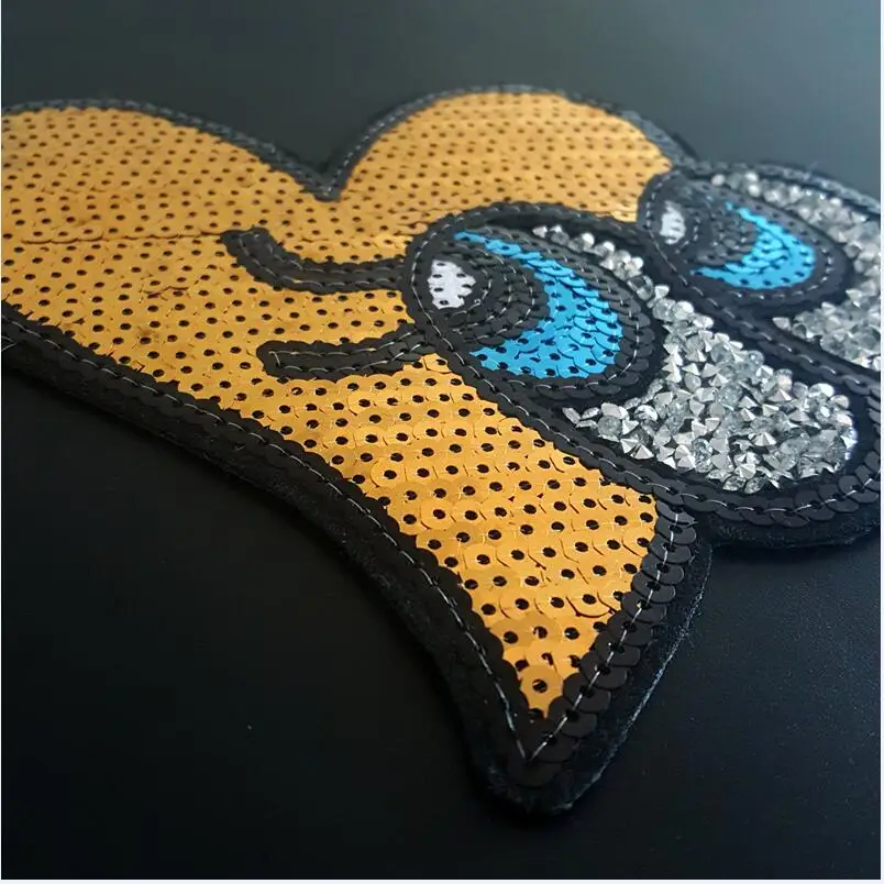 Cute Love eyes Rhinestone Sequins Patch Sewing on Beading Applique