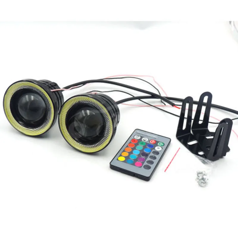2X 3 &quotдюймовый 76 мм 3200Lm RGB светодиодный COB проектор туман светильник с Ангельские