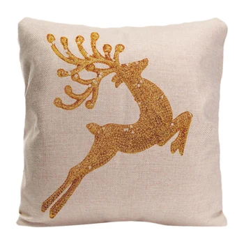 

Cotton Linen Golden Reindeer Throw Pillow Case Decorative Cushion Cover Pillowcase Customize Gift By Lvsure For Car Sofa Seat
