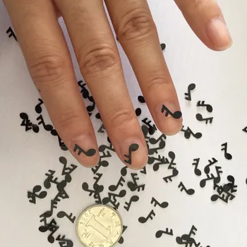 

Black POP Pots Musical Notes Confetti mini size Music Note nail art set birthday wedding invitation card souvenirs decoration