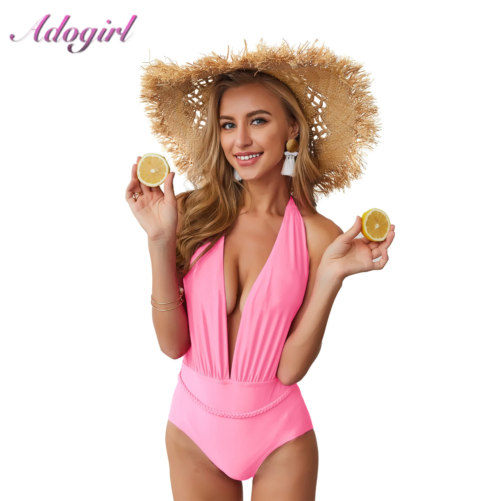 

Sexy summer Swimsuit Women Swimwear One Piece Bodysuit Push Up Monokini Halter Cross Bathing Suit Swim Suist Wear Female Bikini