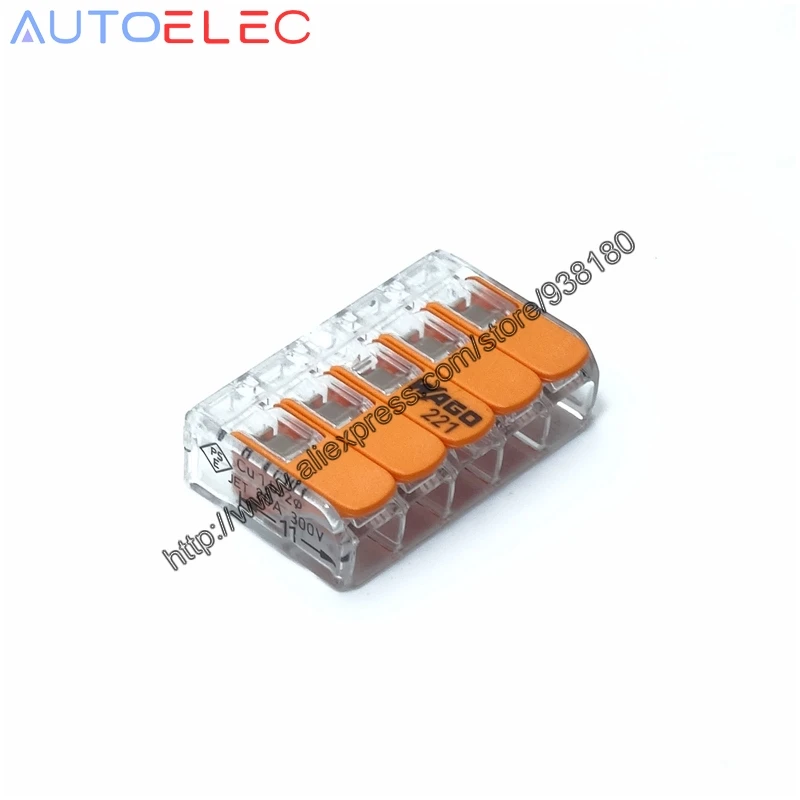 

20Pcs 221-415 Lever Nuts-5 New style compact Splicing Connectors Wire Connector terminal block Quick Disconnect Connectors