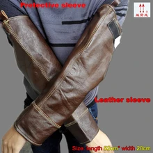 Высокое качество воловья кожа рукава Длина 58 см* ширина 20 см сварочные рукава Натуральная Воловья кожа защитный рукав