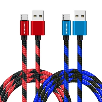 

CAMDEMS Fabric Nylon Braided 2A Charging Cable Auspicious Clouds Patterns Micro Data Sync 3ft For Samsung S8 Plus S7 S6 100pcs