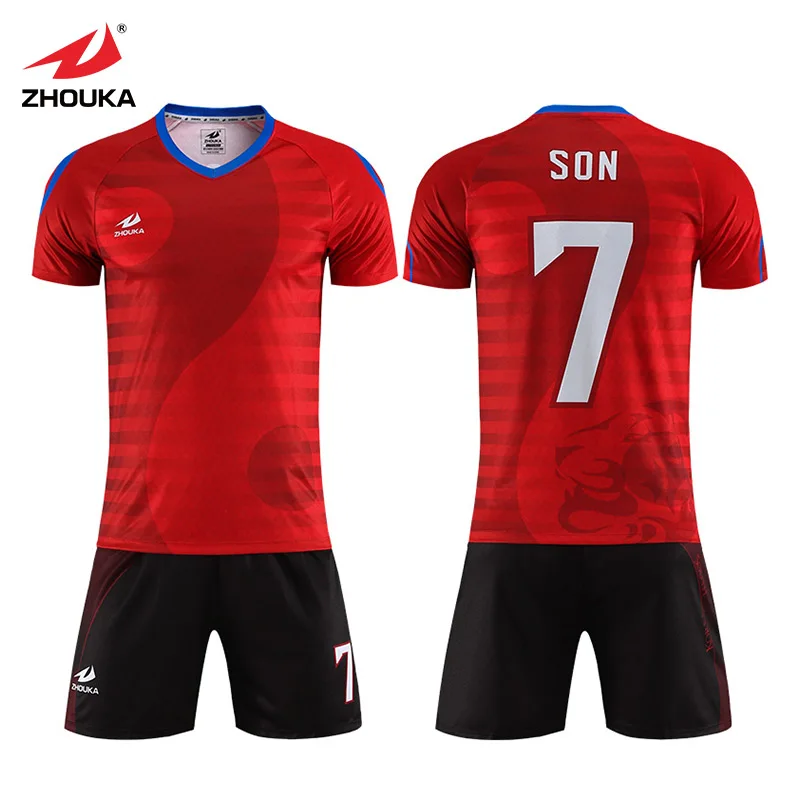ZHOUKA Full Sublimation Custom Soccer Uniforms Sports Jersey Football