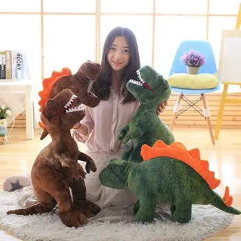 

2017 MAY New Tyrannosaurus Standing Posture 80cm 110cm Big Size Green Brown Two Colors Choosing 1pcs Lifelike Boys Birthday Gift