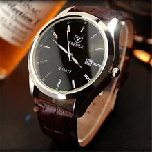 Мужские часы yazole, высококачественные бизнес часы с календарем, светящиеся, большой циферблат, кожа, мужские кварцевые часы, Relogio Masculino