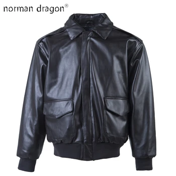 High Quality A-2 Leather Military Tactical Male Army Flight Bomber Jacket Baseball Varsity College Pilot Air Force Coat For Men