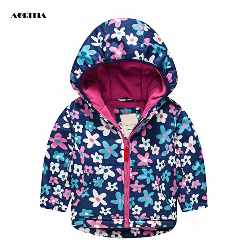 2017 Girls Boys Autumn Winter Hooded Fleece Warm Jackets Children's