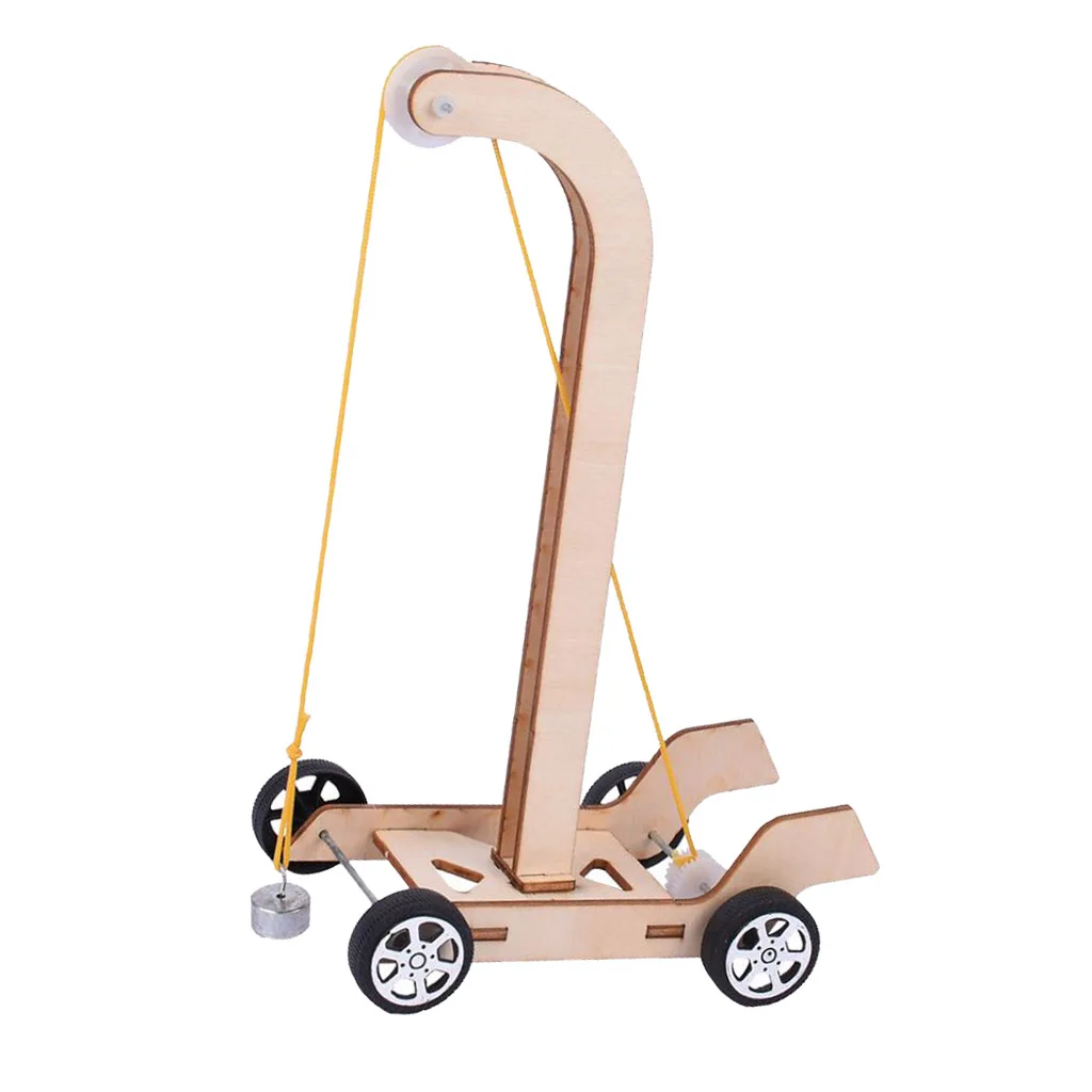 Wooden DIY Educational Science Gravity Car Toy Experiment Kits for Kids Students School Teaching Supplies