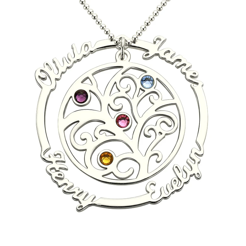 family tree necklace for grandmother