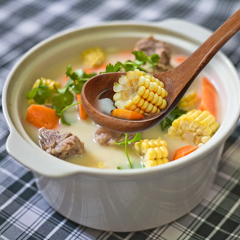 Новое поступление натуральная древесина длинная ручка ковш кухонные ложки
