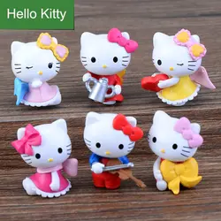 6 шт./лот hello kitty фигурки героев игрушки милое животное Kitty кукла пластик подарки из ПВХ для детей игрушки для детей Brinquedos