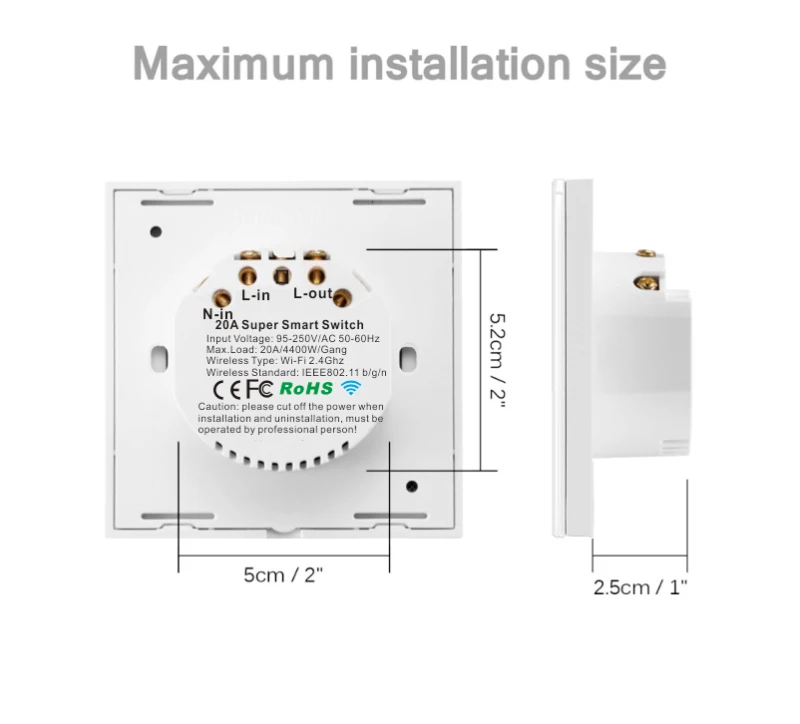 Smart Switch Touch Panel Voice Remote Control Timer Outdoor Water Heater Switches Work US Wifi Boiler for Alexa Google Home
