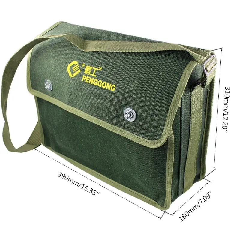 

Portable Electrician Hardware Toolkit Shoulder Bag Waterproof Oxford Cloth Multi-layer Organize Pockets Storage Pouch
