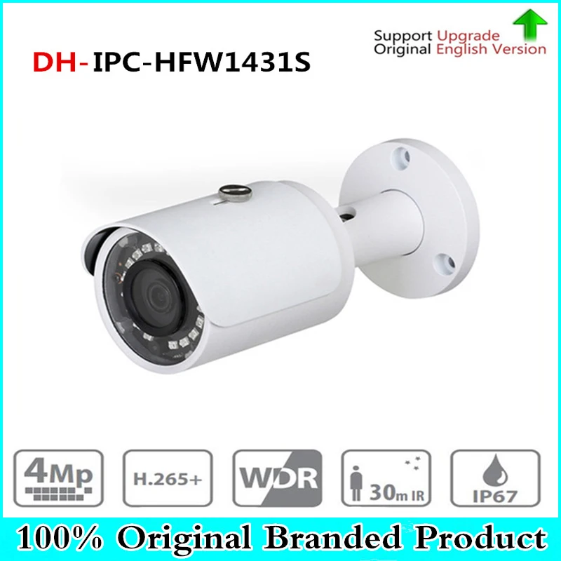 

DH IPC-HFW1431S 4MP Mini Bullet IP Camera Night Vision 30M IR CCTV Camera POE IP67 Update From DH-IPC-HFW1320S with logo