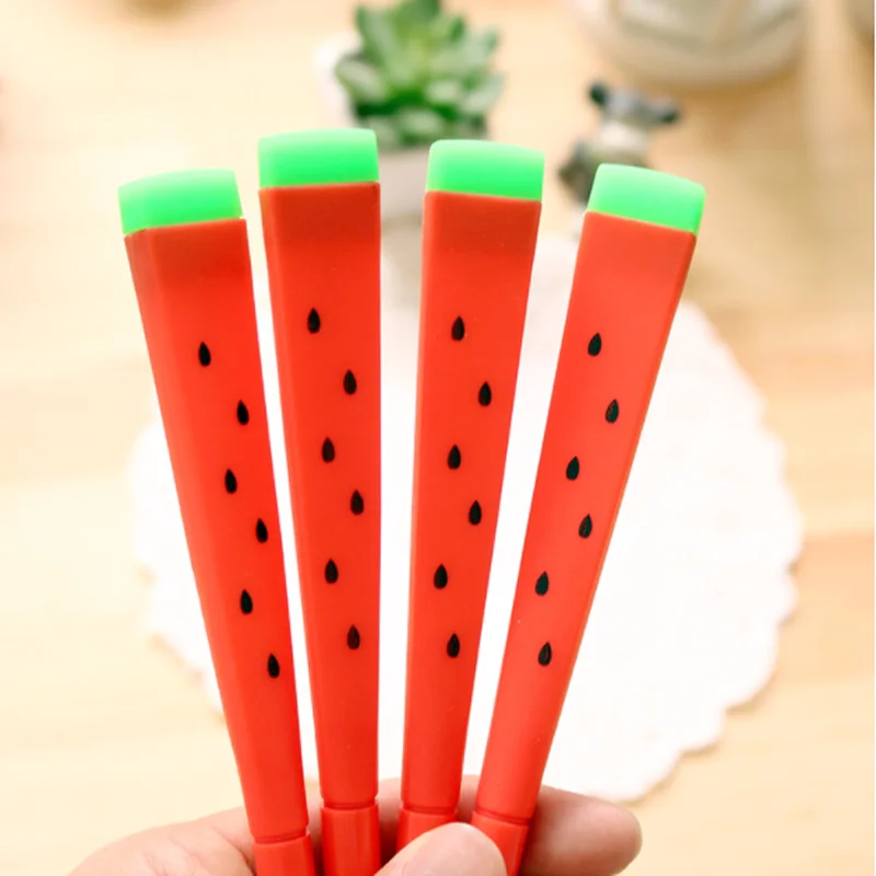 

4 Pcs/lot Creative Cartoon sweet watermelon gel ink pen / black water pen / signature student pen/creative stationery