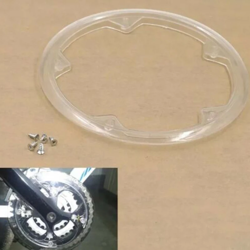 

21cm Transparent Sprocket Guard For Bicycle Crank Chain Wheel Cover 5 Screws Bicycle Parts Plastic
