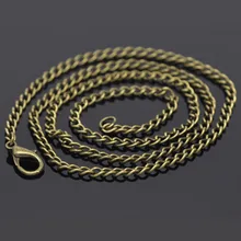 Doreenbeads 12 pçs bronze antigo cor link colares cadeias diy fazer colares lagosta fechos jóias descobertas 50.9cm de comprimento