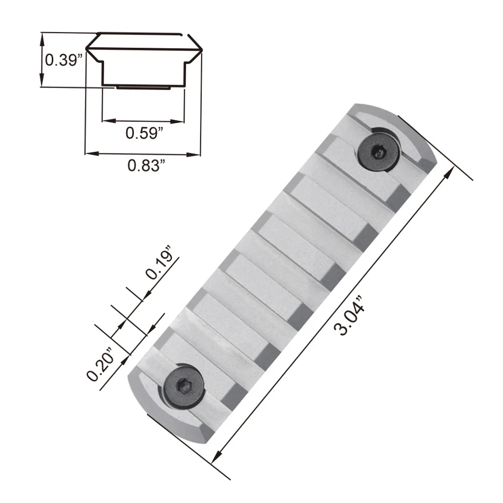 TriRock Space Grey 5/7/11/13 Слоты Keymod рельсовые секции Пикатинни/Weaver сегменты для системы