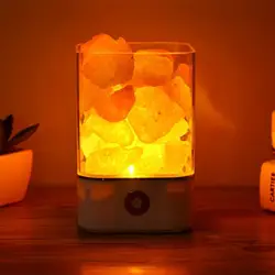 USB хрустальный свет натуральная соль Гималаи светодио дный лампа очиститель воздуха настроение создатель интерьер теплый свет настольная