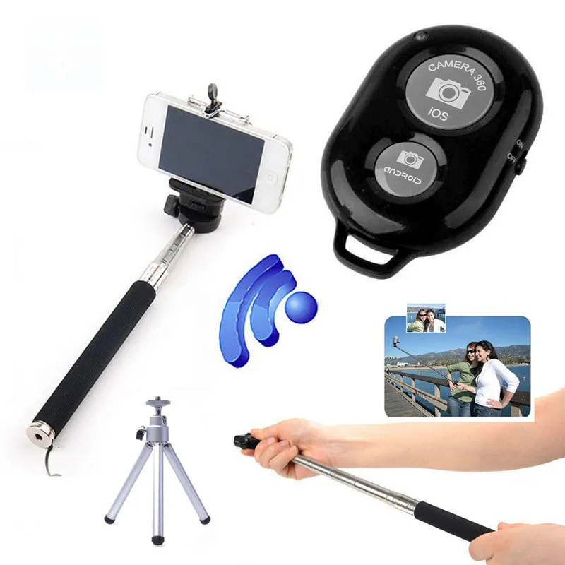 

Malloom 2019 Wireless Bluetooth Remote Control Selfie Stick Handheld Monopod Tripod For Samsung IOS Android Mobile Phone Black