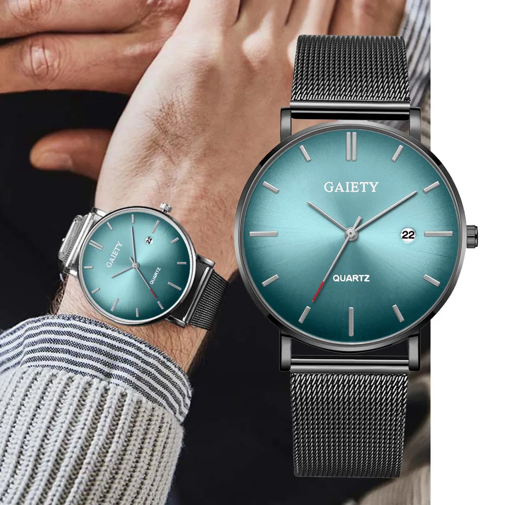 

Quartz Watch Casual Calendar Simple Single Business Net With Strap Men's Watch Male Wristwatch Clock Relogio Masculino
