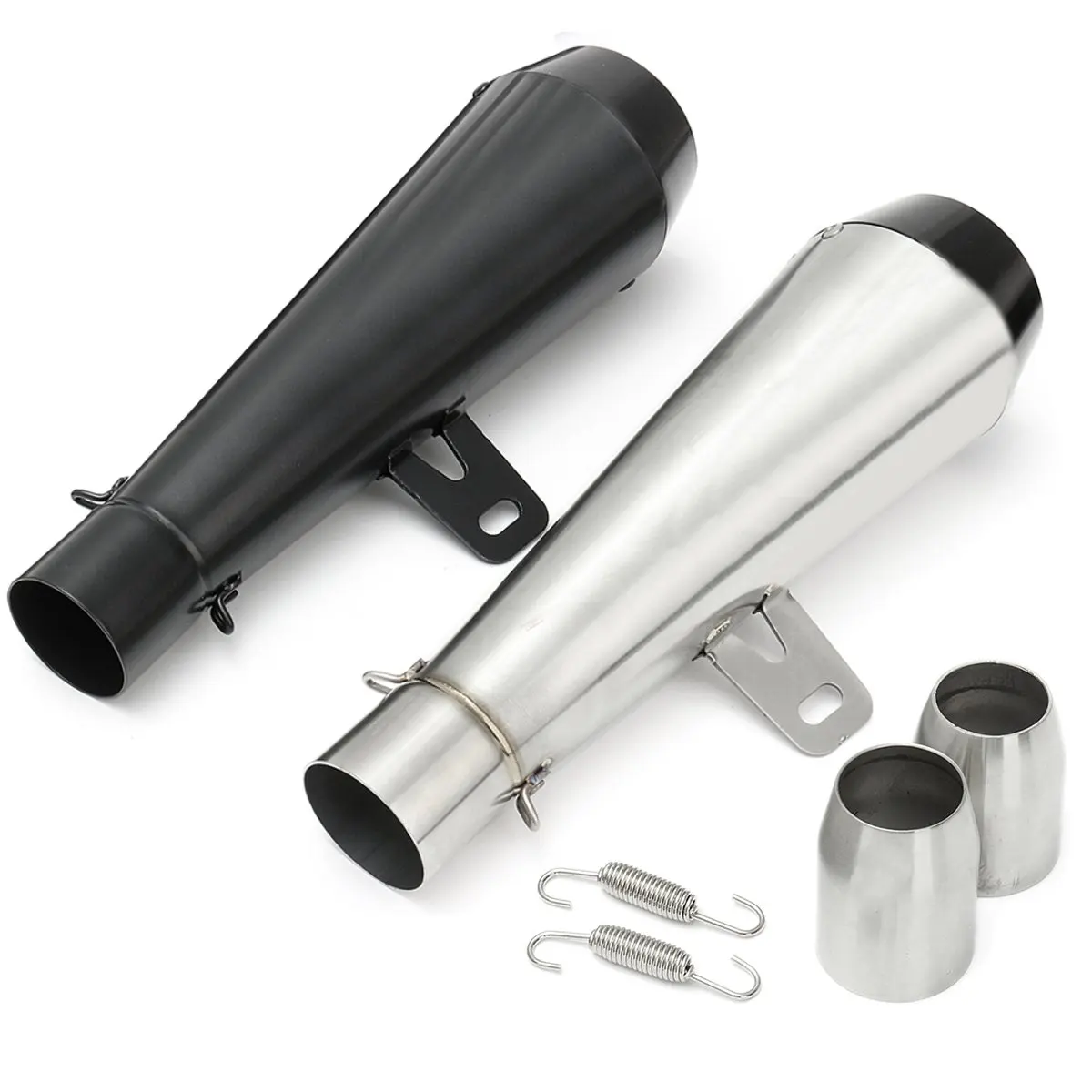 

Black/Silver 51mm Motorcycle Exhaust Muffler Pipe For Honda CBR600 For Yamaha Motor Scooter Metal Stainless Steel