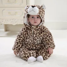 Fashion thick warm infant jumpsuit winter clothing baby toddler girl and baby boy winter rompers