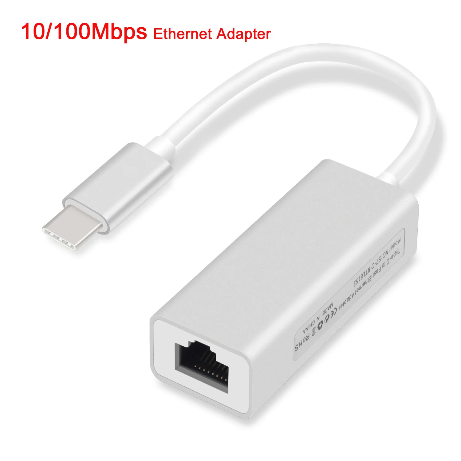 USB C Ethernet RJ45 Lan Adapter Type C to 3 Ports USB 3.0 Hub 10/100/1000Mbps Gigabit Ethernet Network Adapter for Macbook - Цвет: Silver RJ45