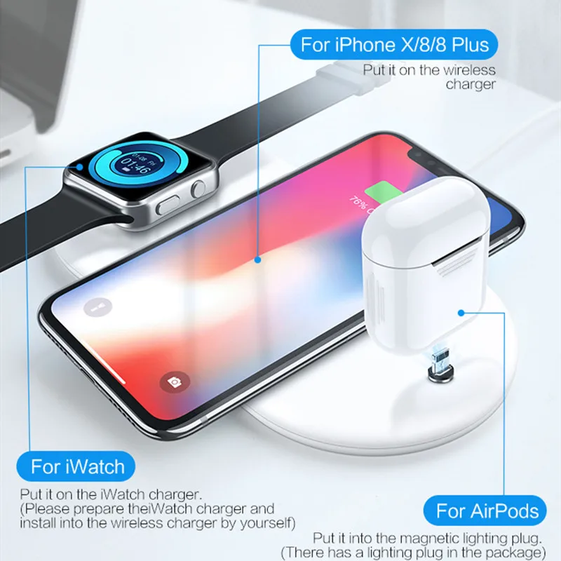 Беспроводное зарядное устройство для iPhone зарядное устройство мобильное беспроводное зарядное утройство для телефона 3 в 1 Беспроводное зарядное устройство для iPhone samsung Lumia зарядное устройство LG